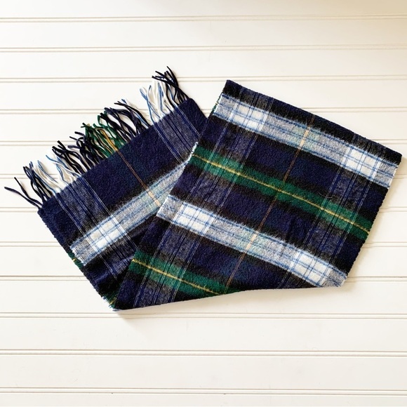 Acrylic Plaid Scarf V. FRAAS The Scarf Source German Blue and Green Soft - Picture 3 of 10